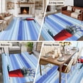 thumbnail image 5 of Large Area Rugs for Living Room Bedroom, Blue Ombre Striped Daisy 5'x8' Rug Washable Carpet Runner Indoor Outdoor, Vintage Flowers Abstract Art Non Slip Floor Mats Rug for Kitchen, Bathroom, 5 of 8