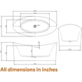 thumbnail image 4 of HEATGENE 68.5 Inches Acrylic Freestanding Bathtub Oval Modern Bathtub Contemporary Soaking Tub Easy to Install UPC Certified Drain & Overflow Assembly Included, Black, 4 of 6