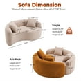 thumbnail image 2 of Aukfa 67" Small Sofa S-Curved Loveseat Couch Modular Sofa No Assembly, 2 Pillows, Chenille, Apricot, 2 of 9