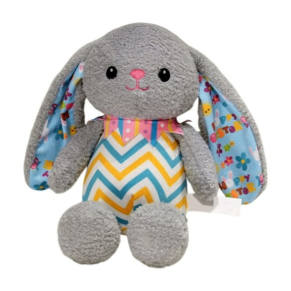 Tootee Easter Striped Rabbit Plush Toy, 11.81in Soft Stuffed Animal Pillow for Girls, Couch Backrest, Holiday Gift, Easter Decor