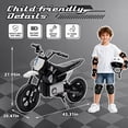 thumbnail image 4 of 24V Electric Dirt Bike for Kids 5-12, SHINPT Ride On Toys for Kids 5-12, Toddler Motorcycle with 200W Motor, Speeds 3.11-9.32MPH, Electric Toy Motorcycle with Rear Shock Absorber, LED Lamp, Music, 4 of 8