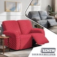 thumbnail image 5 of Psesaysky Polka Dots Print Stretch Recliner Sofa Cover Reclining Loveseat Cover 6-Piece Washable Non-Slip Pink, 5 of 7