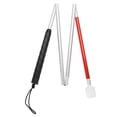 thumbnail image 4 of Walking Cane, Walking Stick, Hand Walking Stick, Folding Foldable Reflective Cane Crutch Portable Anti Shock Guide Walking Stick Blind People Automatic Straightening Wrist Strap, 4 of 7