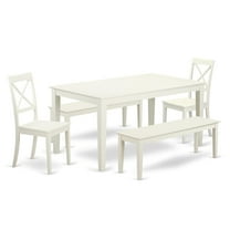 East West Furniture Dining Room Set Linen White, CABO5C-LWH-W