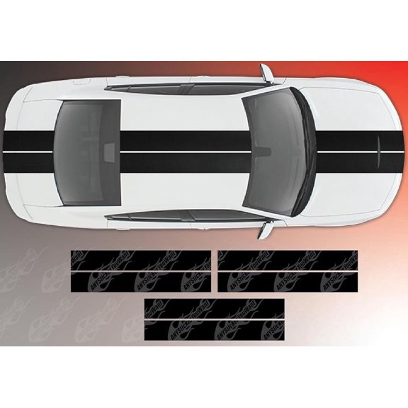 10" Dual Rally Racing Stripe Kit Vinyl Decals Compatible with and Fits Dodge Charger 2011-2022