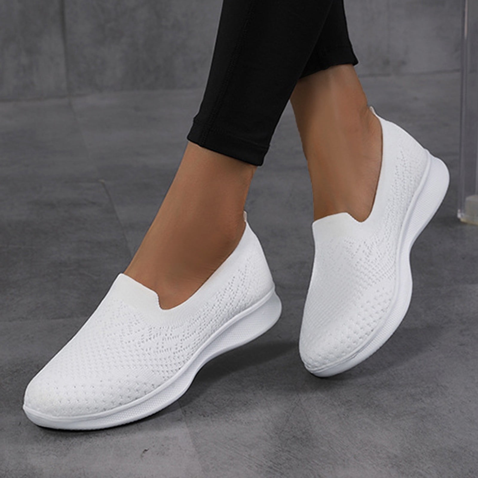 TOWED22 Womens Walking Shoes Non Slip Orthopedic Shoes Mary Jane Shoes(White,9)