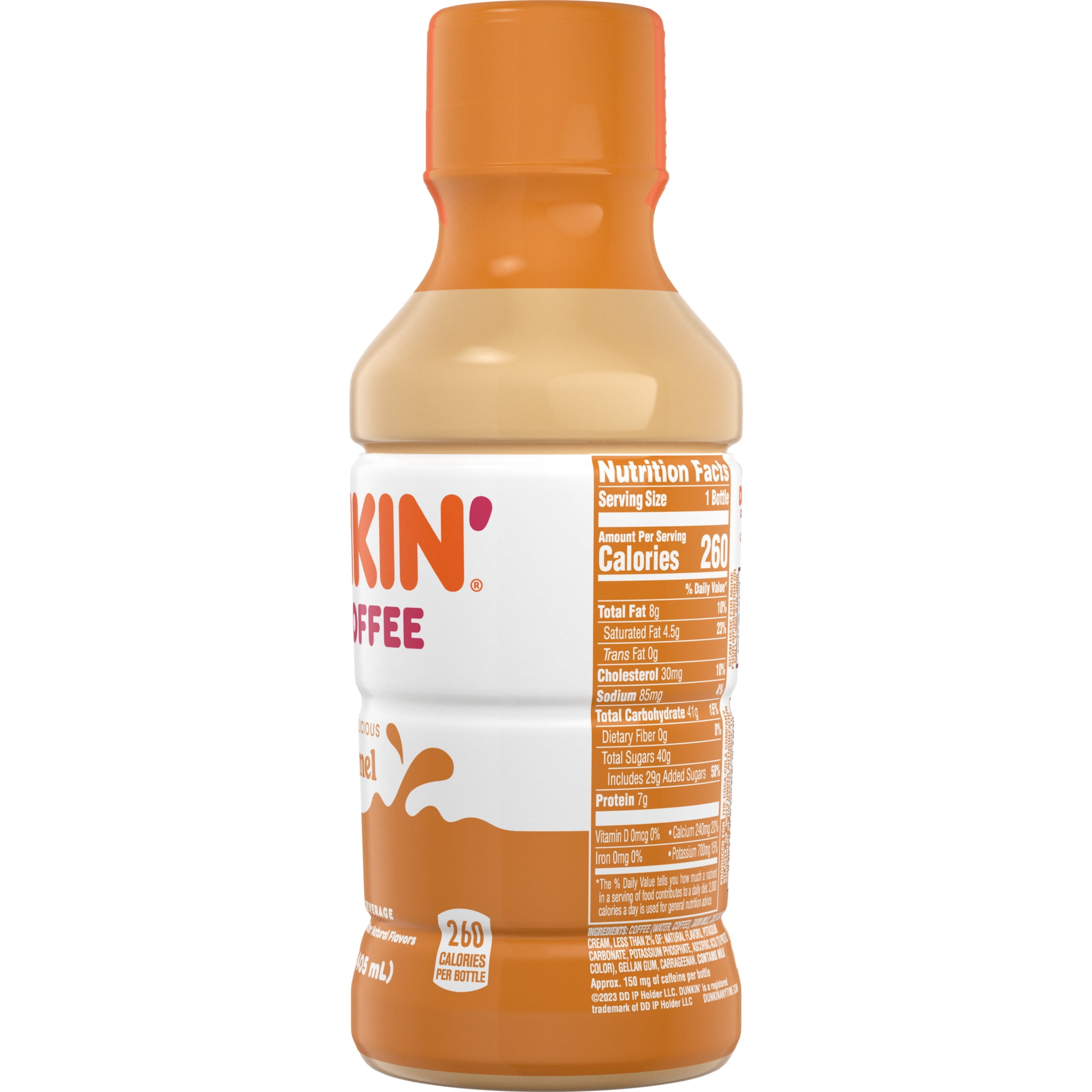 (4 pack) Dunkin' Caramel Iced Coffee, 13.7 fl oz Bottle