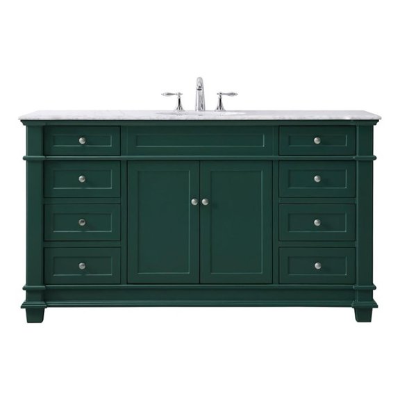 60 inch single bathroom vanity set in green