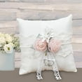 thumbnail image 4 of Wedding Pillow, Bearer Cushion, Vintage Holder, Bearer Pillow for Wedding , Proposal Ceremony Supplies Gift, Party , with 2pcs Flowers, 4 of 9