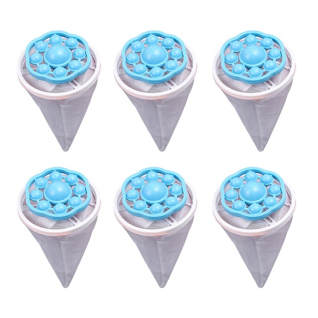 Visland 6 Pcs Floating Hair Filter Washing Machine Reusable Lint Trap Hair Catcher Hair Remover Laundry Tool for Washing Machine