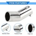 thumbnail image 4 of 1 Pc Curved Exhaust Tip 1.1" - 2.4" Inlet 2.5" Outlet 7.1" Length Tailpipe Universal Car Bolt on Stainless Steel Silver Tone Rear, 4 of 8