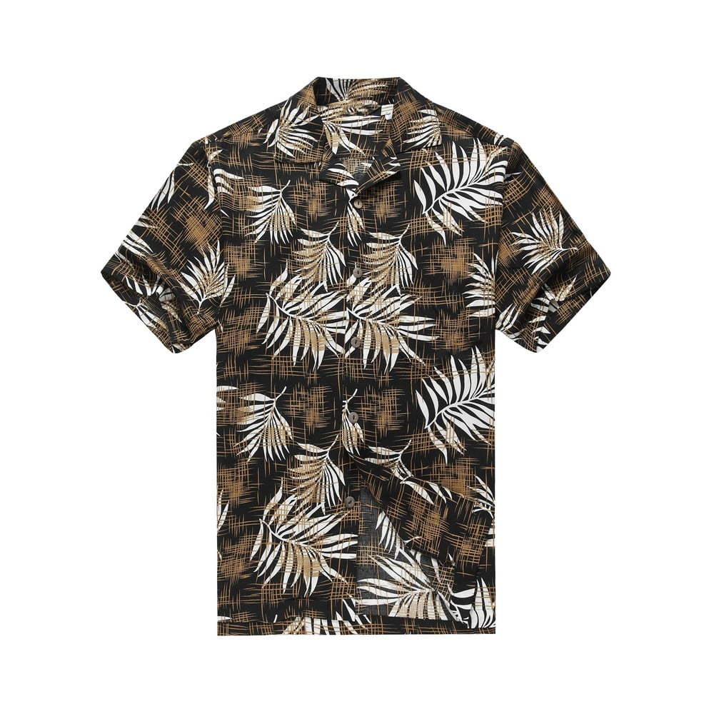 Men's Hawaiian Shirt Aloha Shirt S Breadfruit Leaves in Black - Walmart.com