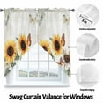 thumbnail image 3 of Sunflower Swag Curtain Valance for Windows, Farmhouse Rustic Retro Summer Floral Butterfly Window Treatments Short Swag Topper for Kitchen Windows Bathroom Bedroom, 36"x63", 3 of 8