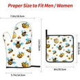 thumbnail image 4 of peyaoo Cartoon Bee Pattern Oven Mitts and Pot Holders Sets for Kitchen 4 Pcs 7""X11"" Heat Resistant Baking Cooking, 4 of 6