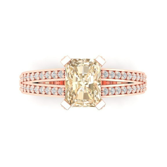 Solitaire with Accents Engagement Ring for Women - 2.45ct Natural Morganite in 18K Rose Gold Promise Ring