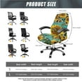 thumbnail image 5 of SCRAWLGOD 3 PCS Stretchable Office Chair Cover with Armrest Slipcovers Comfy Swivel Chair Protector Easy to Remove Breathable Boss Chair Cover, Sunflower Butterfly Wood Grain Leopard Print, L, 5 of 7