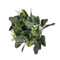 thumbnail image 3 of Zhuge 20 piezas de plantas verdes artificiales, 10 piezas de hojas de eucalipto ovaladas artificiales mixtas, tallos de semillas blancas y 10 piezas de decoración de plantas verdes, 3 of 5