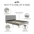 thumbnail image 5 of Mr. Kate Daphne Upholstered Bed with Vertical Channel Tufted Headboard, Queen, Light Gray Velvet, 5 of 26
