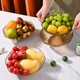 thumbnail image 3 of Frutero transparente con borde dorado, gran capacidad, apto para uso alimentario, boca ancha, para aperitivos, dulces, color naranja, suministros de cocina, 3 of 6