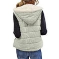 thumbnail image 2 of Autumn Winter Women Sleeveless Fleece Hooded Zipper Vest Coat With Pocket, 2 of 5