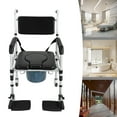 thumbnail image 5 of Folding Shower Chair,Shower Chair Chair for Elderly,Disabled,Pregnant with Universal Wheels(with Brakes),Bathroom Height Adjustable Shower Chair Commode with Padded Armrests and Back, 5 of 8