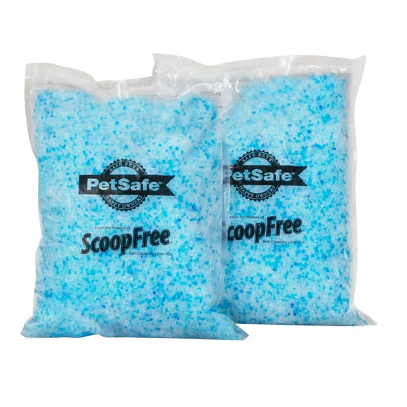 PetSafe ScoopFree Premium Crystal Cat Litter - 5x Better Odor Control Than Clay Litter - Less Tracking & Dust For A Fresh Home - Non-Clumping - Two 4.3 lb Bags Of Litter (8.6 lb Total) - Original Blue