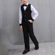 thumbnail image 4 of Odeerbi Chicos 4 Pcs Caballero Traje Formal Vestido Camisa + Traje Pantalones + Chaleco + Corbata Escenario Rendimiento Trajes Conjunto, 4 of 4
