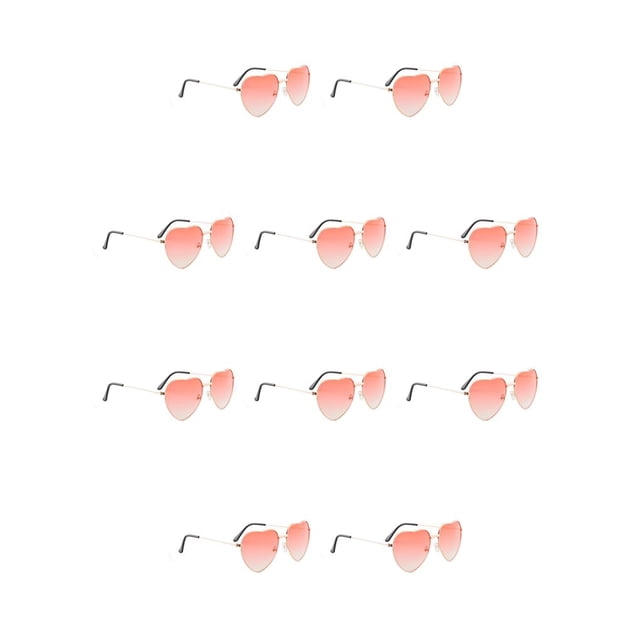 Qarigey Gafas de sol de corazón Estilo vintage resistente al desgaste Protección ocular segura Gafas de seguridad Accesorios de mujer para viajar Playa Rojo 10piezas Qarigey CBP391256