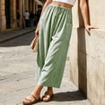 thumbnail image 6 of Admvng Striped Pants for Women Drawstring Waist Casual LooseFit Linen Trousers with Pockets, 6 of 7