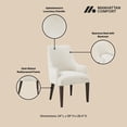 thumbnail image 4 of Beever Cream Chenille Dining Armchair with Rubberwood Legs, 4 of 10