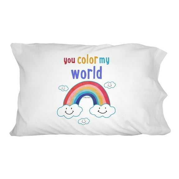 You Color My World Rainbows Happy Clouds Novelty Bedding Pillowcase