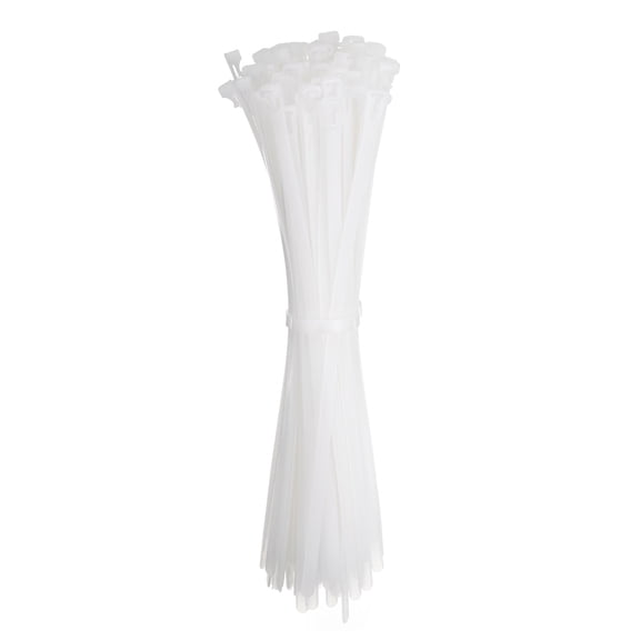 Uxcell 100pack Reusable Cable Zip Ties, Plastic Nylon Ties Wraps, 12-Inch/300mm Self-Locking Wire Zip-Ties, White