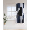 thumbnail image 4 of Abstract Stitching Thermal Insulated Blackout Curtains for Bedroom 36 Length Blue Black Square Round Visual Art Room Darkening Curtain 1 Panel Grommet Window Curtain Drape for Living Room, 4 of 7