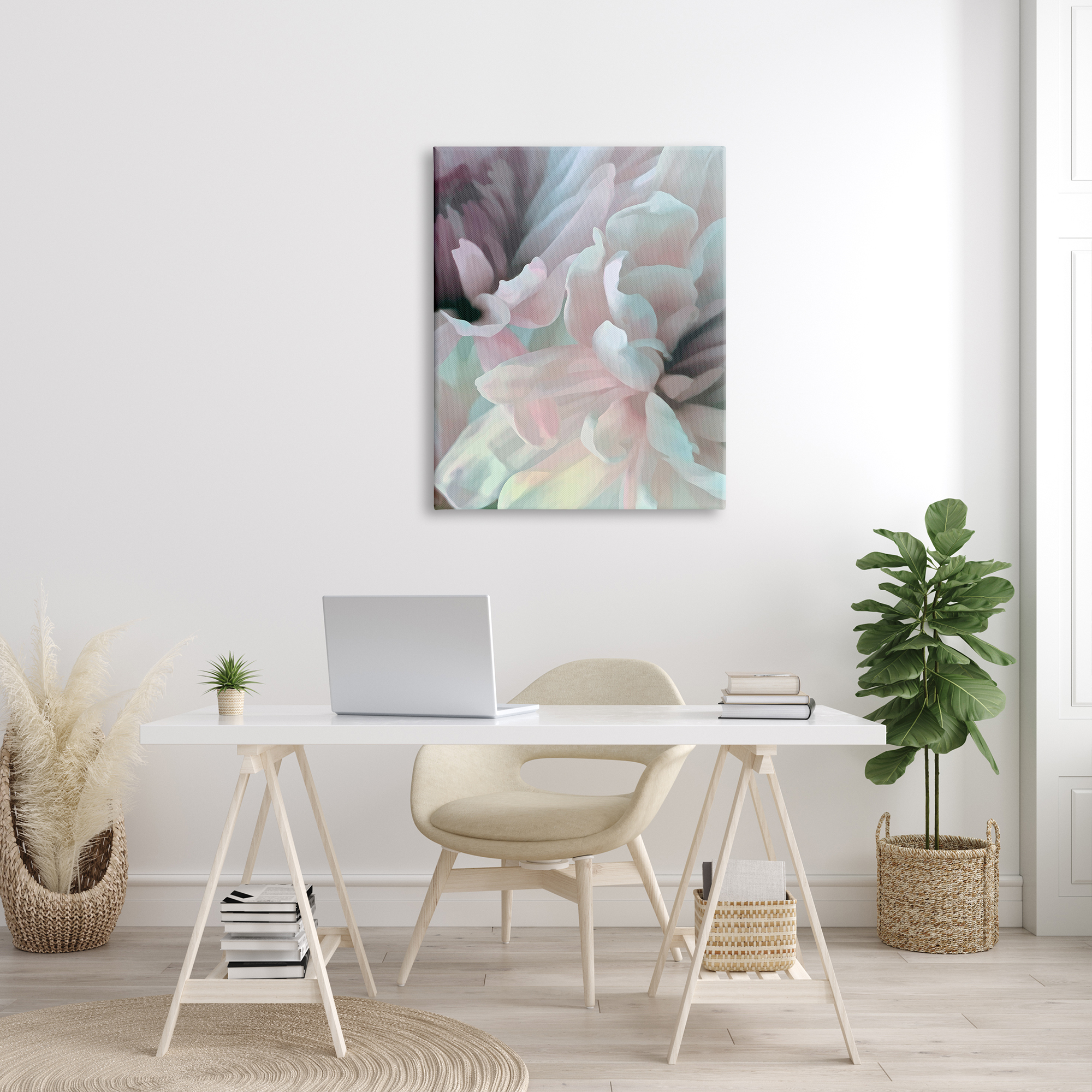 Stupell Industries Blush Flower Petals Meeting Alluring Pink Florals Tropical Painting Gallery-Wrapped Canvas Print Wall Art, 30 x 40, Design by David Pollard