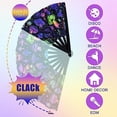 thumbnail image 5 of Rave Folding Fan, Large Rave Clack Folding Hand Fan UV Glow Popping Handheld Foldable Silk Fan for Music Party Drag Queene Dance Performance Decoration Gift$$Home Decor, Kitchen, & Other, 5 of 7