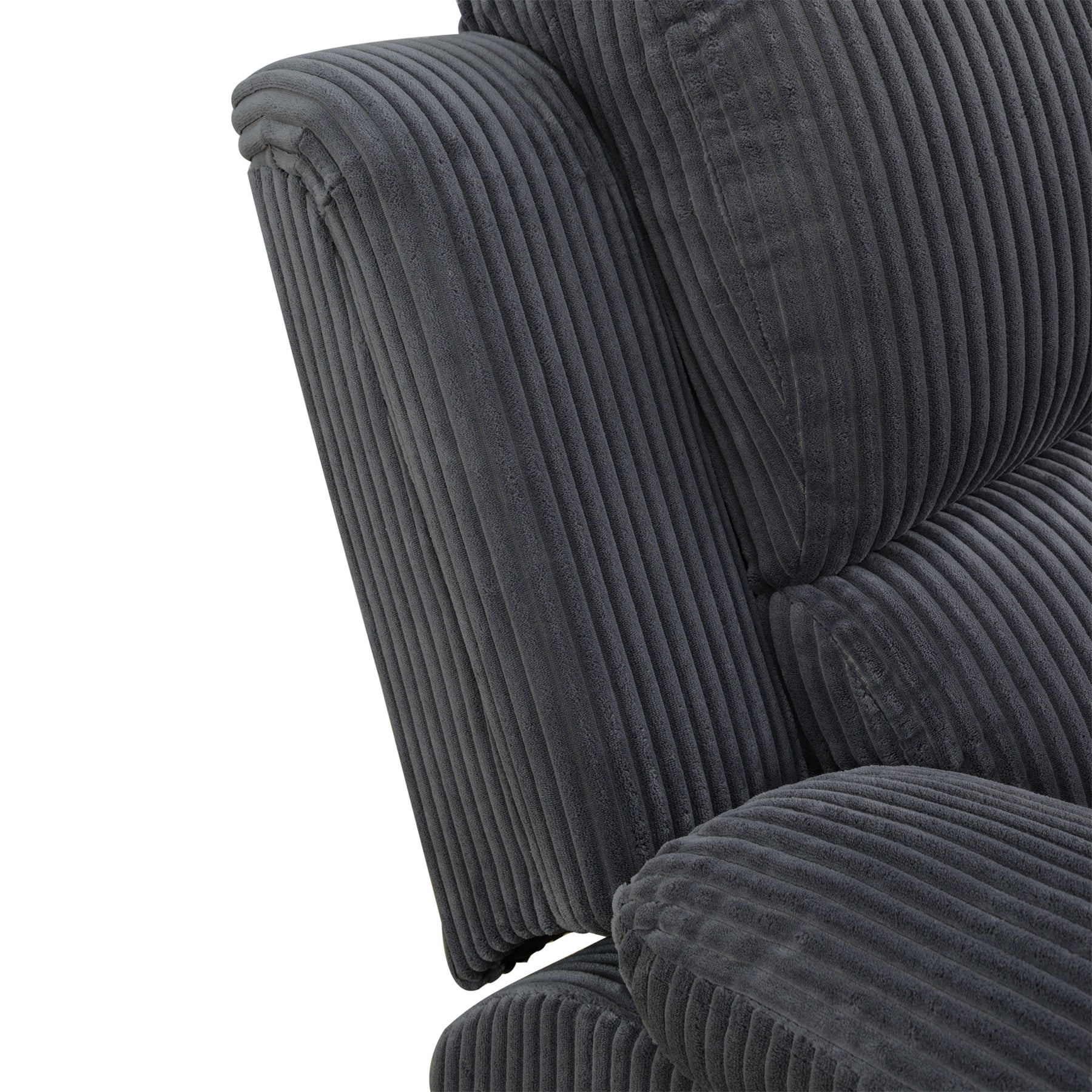 Hommoo Corduroy Manual Recliner Chairs for Living Room & Home Theater, Reclining Lounge Chair 160° Recline, Dark Grey