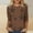 Brown, variant on POTETI Shirts for Women Date Night Winter Casual Printed T-shirt 3/4 Sleeves Blouse Round Neck Casual Gray Blouse for Women Plus Size