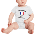 thumbnail image 2 of Born In America With A French Heart Funny Baby Bodysuit For Boy Girl, 2 of 5