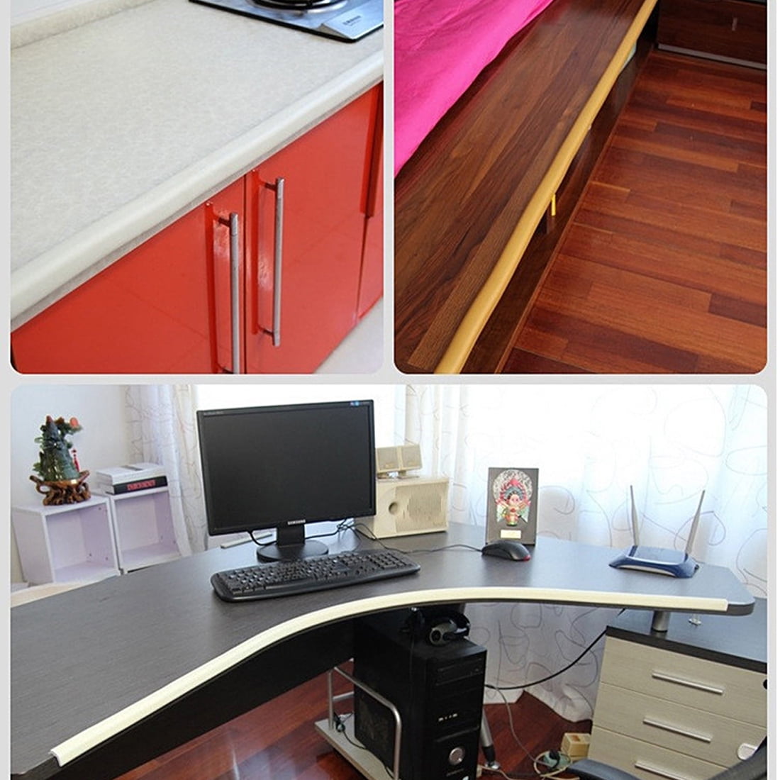 Unique Bargains Furniture Desk Rim Corner Edge Protector Cushion Guard Strip