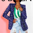thumbnail image 1 of Women‘s Printing Button Lapel Slim Cardigan Temperament Suit Coat, 1 of 9