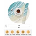 thumbnail image 6 of 13 Inch Round Placemats Set of 4, Teal Beach Coastal Non Slip Heat Insulation PP Table Mats, Summer Ocean Nautical Seaside Washable Place Mats for Kitchen Dining Party Table Decor, 6 of 7