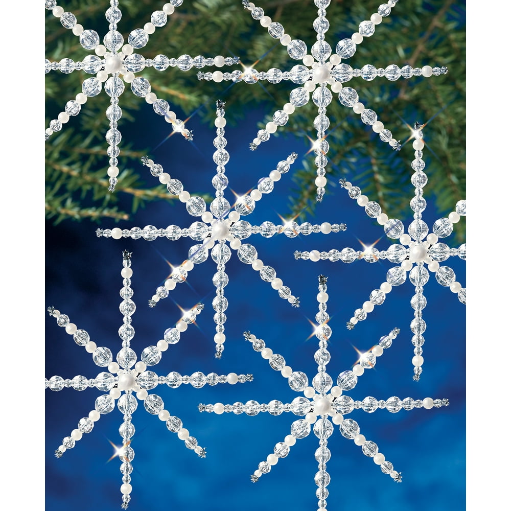 CRYSTAL & PEARL SNOWFLAKE HOLIDAY ORNAMENT KIT