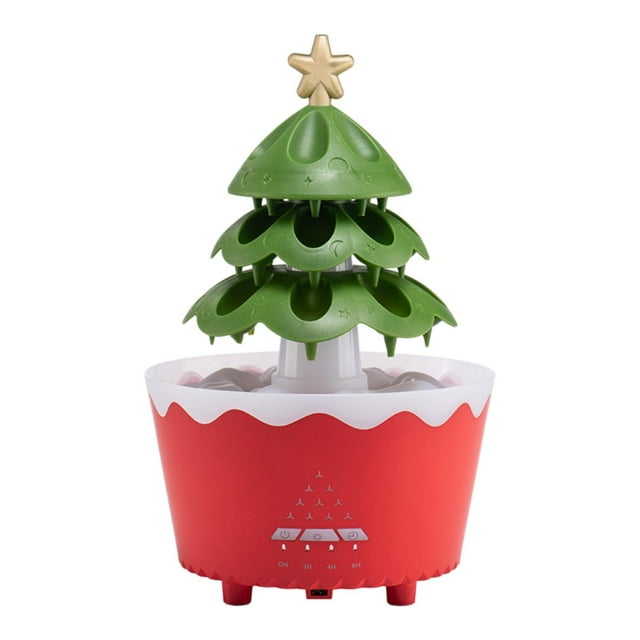 Humidificador de Navidad Gloria pequeño humidificador de aire decoración navideña luz nocturna colorida Rojo