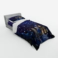 thumbnail image 2 of Ambesonne Christmas Bedding Set 3 Pcs, Winter Night House, Twin, Navy Blue Yellow, 2 of 2