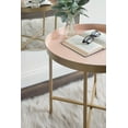 thumbnail image 7 of Kate and Laurel Celia Glam Round Side Table, 18.25 x 18.25 x 22, Pink and Gold, Modern Minimalist Accent Table for Storage and Display, 7 of 7