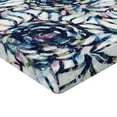 thumbnail image 4 of Ambesonne Abstract Floral Fitted Sheet, Blooming Fun Blooms, California King, Indigo and Multicolor, 4 of 5