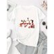 thumbnail image 2 of Women's Festive Christmas Snowman Graphic Tee - Casual & Sporty Round Neck Short Sleeve, Comfortable Polyester Blend Summer Top with Holiday Print, Casual Summer Top|Trendy Women's Tee|Stretchy Polye, 2 of 6