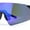 Black - Blue Mirror, variant on Polarized Mens Cool Mirror Curved Shield Rimless Plastic Sport Sunglasses Black - Blue Mirror