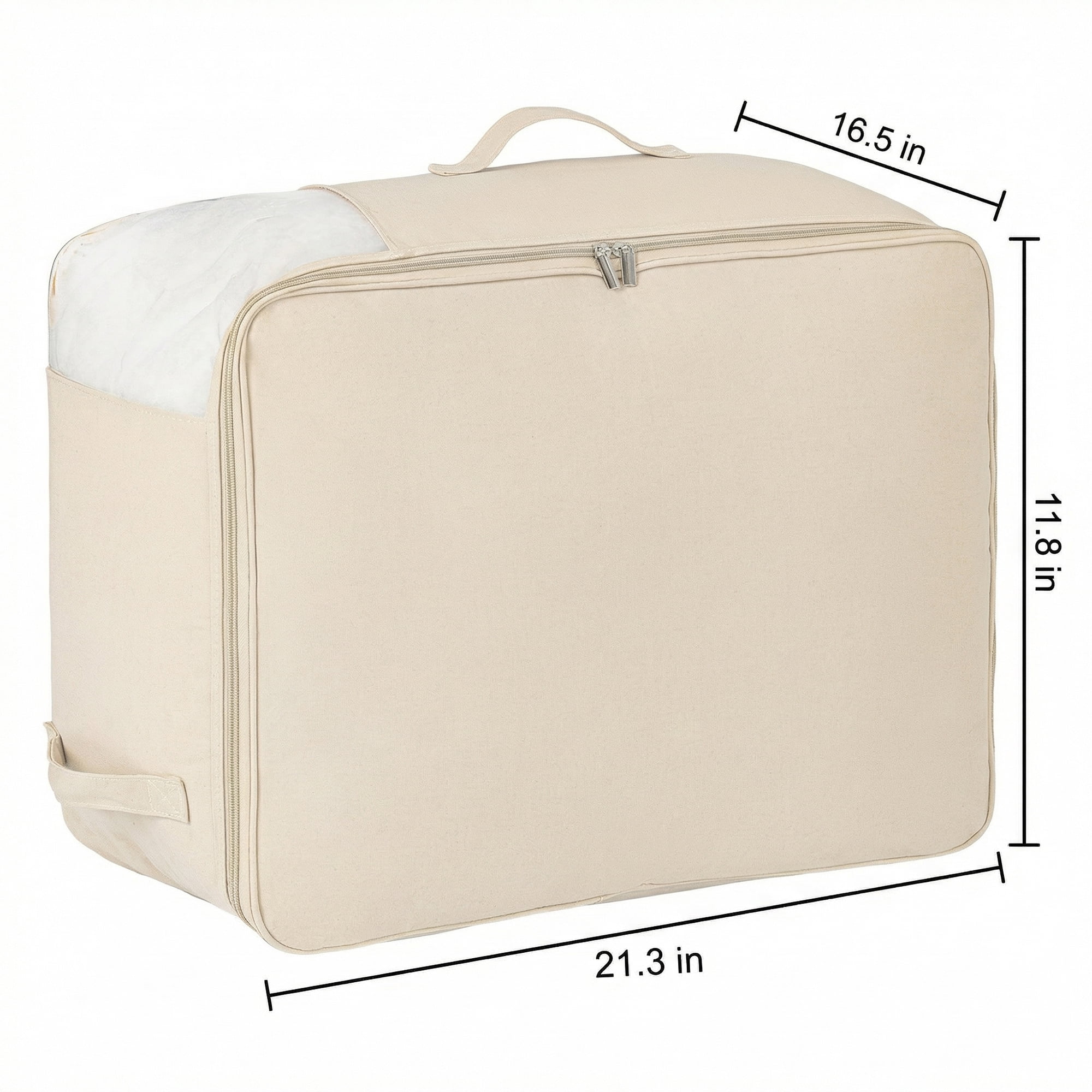 Unique Bargains Foldable Clothing Storage Bag for Comforters Beige 21.3"x16.5"x11.8"