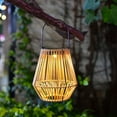 thumbnail image 6 of KMSS Solar Lanterns Outdoor Waterproof Hanging Rattan Lantern Lights Solar Powered Decorative Table Lamp for Garden Patio Courtyard Lawn, 6 of 7